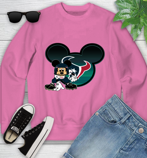 NFL Houston Texans Mickey Mouse Disney Football T Shirt Youth Sweatshirt 7