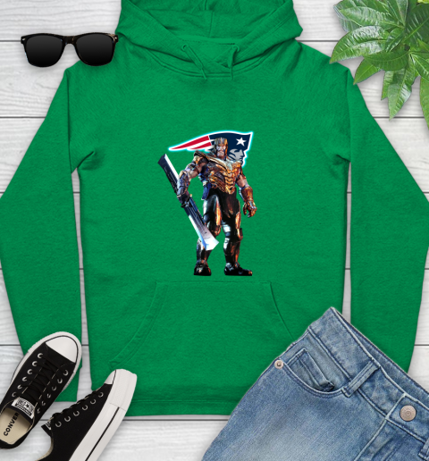 NFL Thanos Gauntlet Avengers Endgame Football New England Patriots Youth Hoodie 7