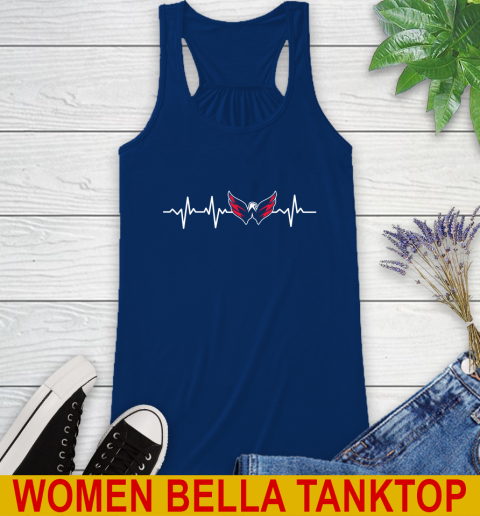 Washington Capitals NHL Hockey Heart Beat Shirt Racerback Tank 8 Washington Capitals NHL Hockey Heart Beat Shirt Racerback Tank - Image 8