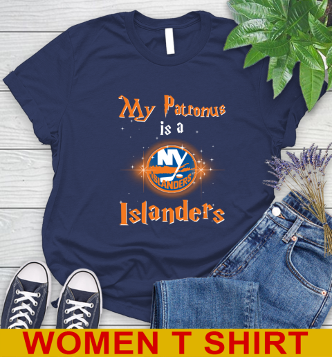NHL Hockey Harry Potter My Patronus Is A New York Islanders Women's T-Shirt - Image 13