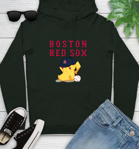 MLB Pikachu Baseball Sports Boston Red Sox Youth Hoodie 13