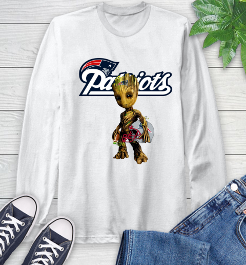 New England Patriots NFL Football Groot Marvel Guardians Of The Galaxy Long Sleeve T-Shirt