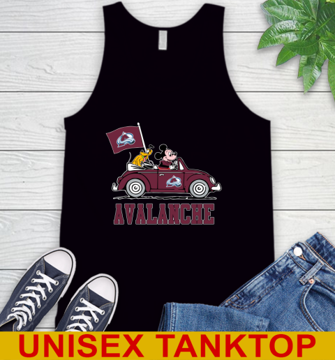 NHL Hockey Colorado Avalanche Pluto Mickey Driving Disney Shirt Tank Top 2