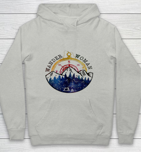Wander Woman Exploring Go Outside Camping Hiking Lover Youth Hoodie