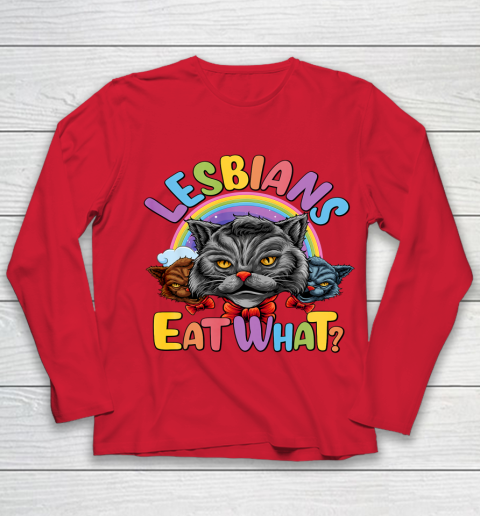 Lesbians Eat What Mug Pussy Cat Funny LGBT Pride Youth Long Sleeve 8