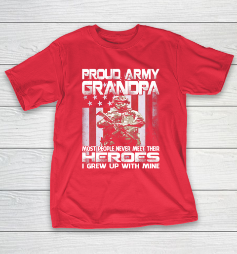 GrandFather gift shirt Proud Army Grandpa Shirt Patriotic Military Veteran T Shirt T-Shirt 19