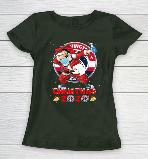 Washington Wizards Funny Santa Claus Dabbing Christmas 2020 NBA Women's T-Shirt 4