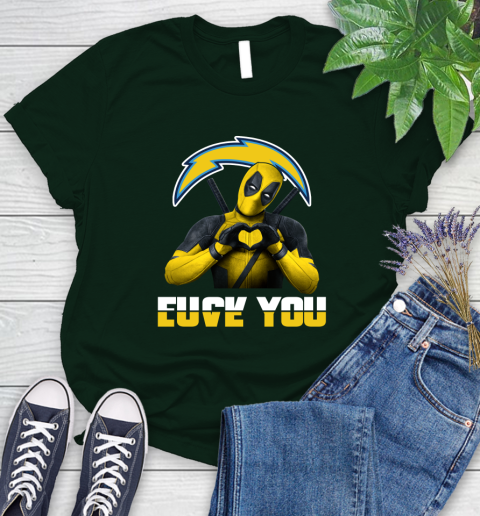 NHL San Diego Chargers Deadpool Love You Fuck You Football Sports Women's T-Shirt 6