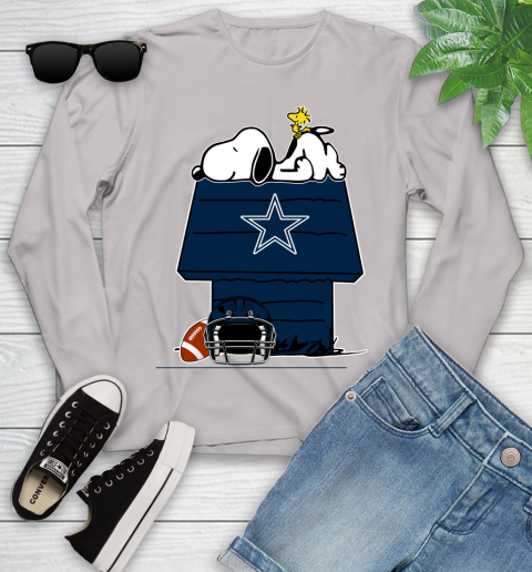 Dallas Cowboys NFL Football Snoopy Woodstock The Peanuts Movie Youth Long Sleeve 12