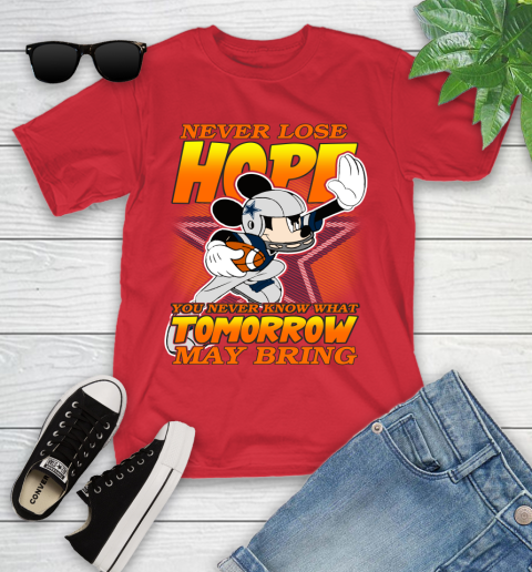 Dallas Cowboys NFL Football Mickey Disney Never Lose Hope Youth T-Shirt 13