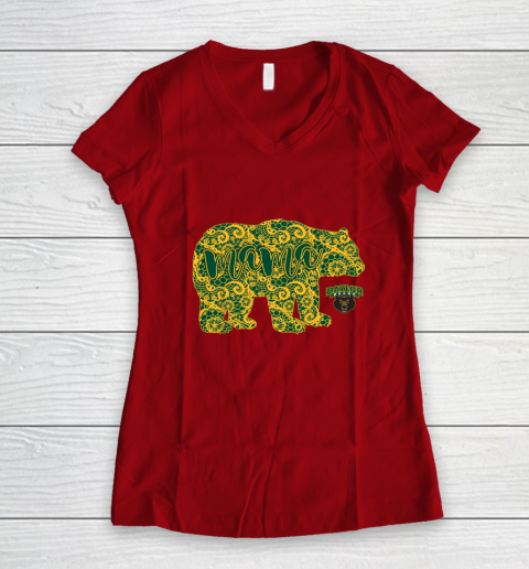 Baylor Bears Mama Bear Women's V-Neck T-Shirt 8