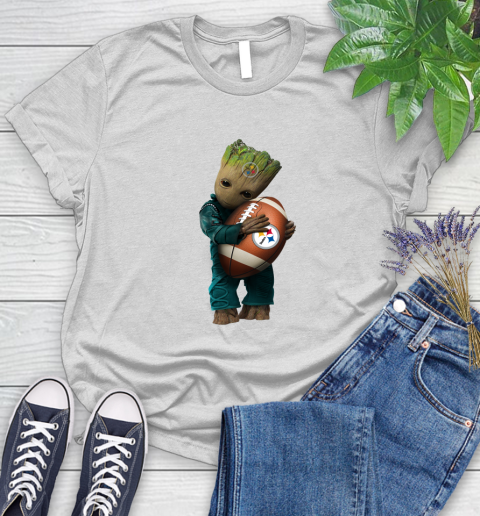 NFL Groot Guardians Of The Galaxy Football Sports Pittsburgh Steelers Women's T-Shirt