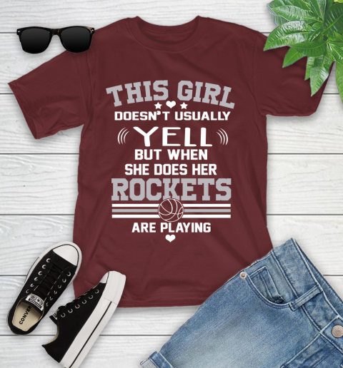 Houston Rockets NBA Basketball I Yell When My Team Is Playing Youth T-Shirt 14
