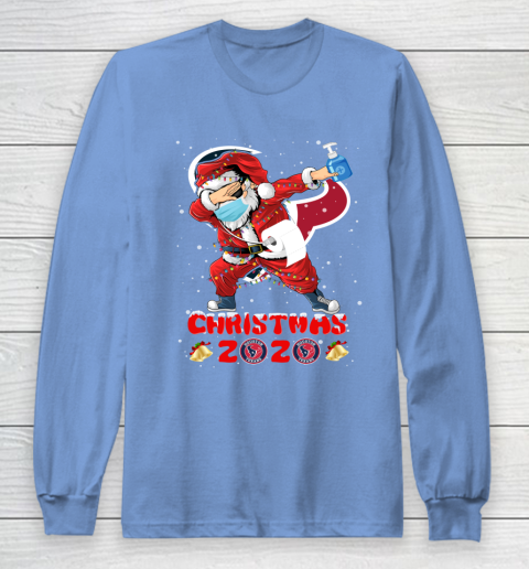 Houston Texans Funny Santa Claus Dabbing Christmas 2020 NFL Long Sleeve T-Shirt 8