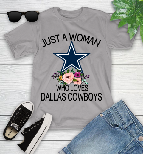 NFL Just A Woman Who Loves Dallas Cowboys Football Sports Youth T-Shirt 2