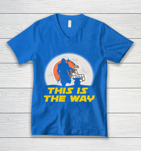 Cleveland Browns NFL Football Star Wars Yoda And Mandalorian This Is The Way V-Neck T-Shirt 5