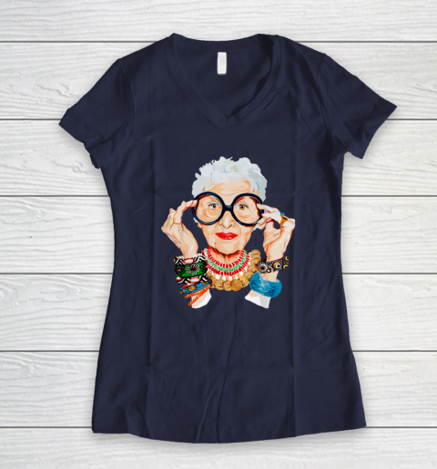 Iris Apfel Women's V-Neck T-Shirt 7