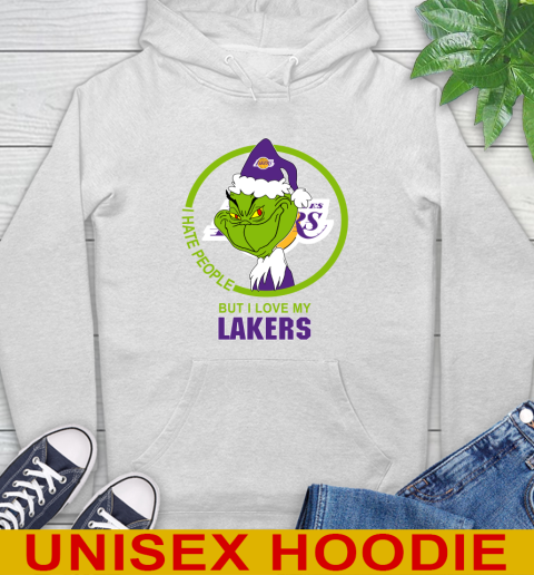 Los Angeles Lakers NBA Christmas Grinch I Hate People But I Love My Favorite Basketball Team Hoodie