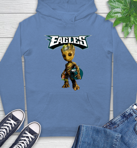 Philadelphia Eagles NFL Football Groot Marvel Guardians Of The Galaxy Hoodie 11