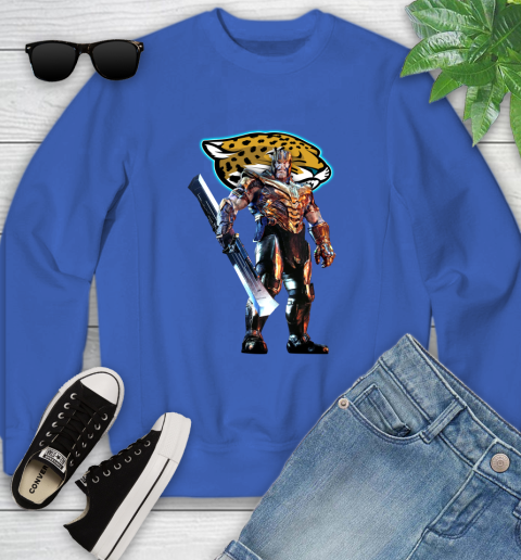NFL Thanos Gauntlet Avengers Endgame Football Jacksonville Jaguars Youth Sweatshirt 8