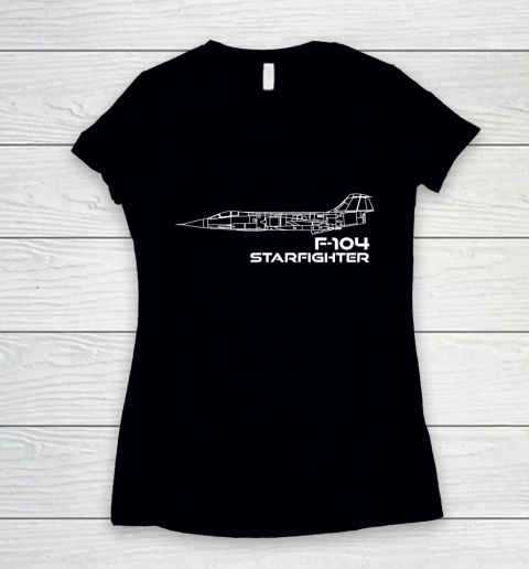 Veteran Shirt Lockheed F 104 Starfighter Women's V-Neck T-Shirt