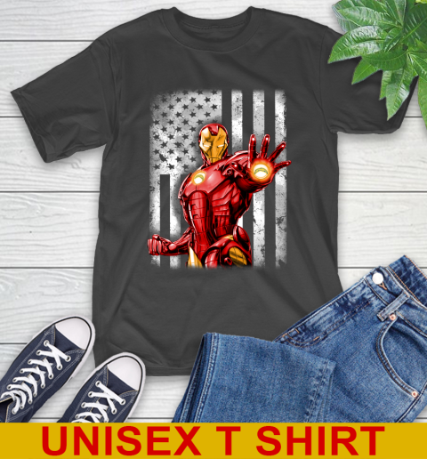 Los Angeles Chargers NFL Football Iron Man Avengers American Flag Shirt T-Shirt