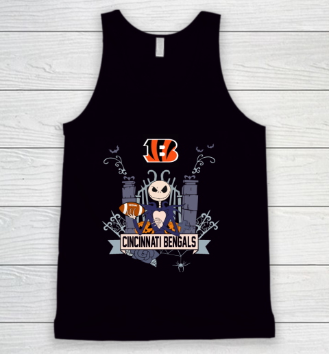 NFL Cincinnati Bengals Football Jack Skellington Halloween Tank Top