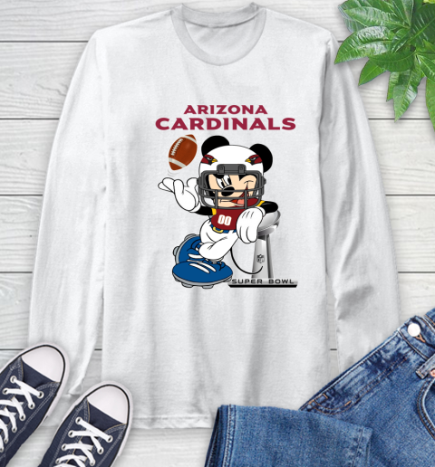 NFL Arizona Cardinals Mickey Mouse Disney Super Bowl Football T Shirt Long Sleeve T-Shirt