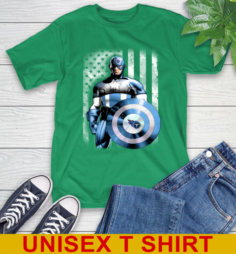 Tennessee Titans NFL Football Captain America Marvel Avengers American Flag Shirt T-Shirt 7