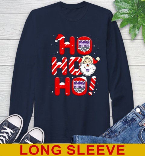 Sacramento Kings NBA Basketball Ho Ho Ho Santa Claus Merry Christmas Shirt Long Sleeve T-Shirt 3