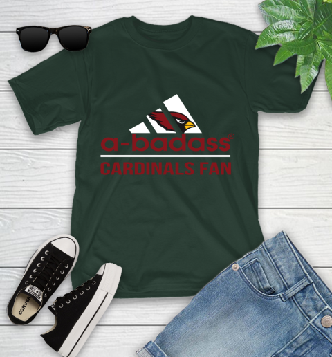 NFL A Badass Arizona Cardinals Fan Adidas Football Sports Youth T-Shirt 5