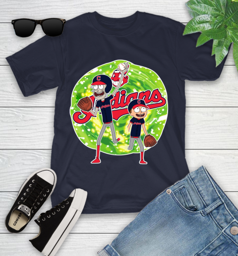 MLB Cleveland Indians Rick And Morty Baseball Sports Youth T-Shirt 3