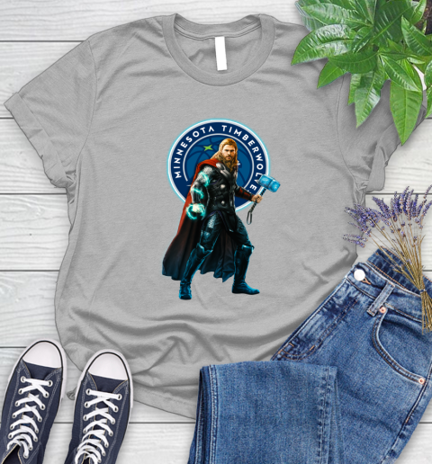 NBA Thor Avengers Endgame Basketball Minnesota Timberwolves Women's T-Shirt 5