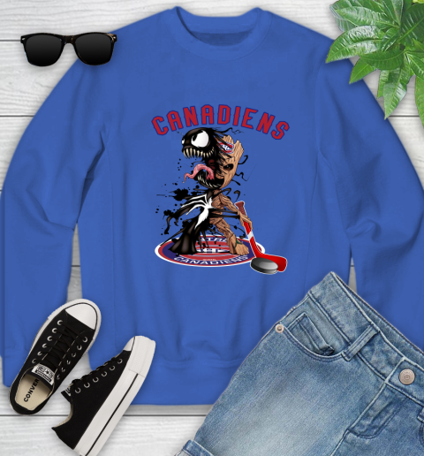NHL Montreal Canadiens Hockey Venom Groot Guardians Of The Galaxy Youth Sweatshirt 8