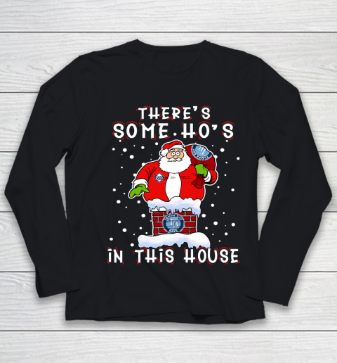 Tampa Bay Rays Christmas There Is Some Hos In This House Santa Stuck In The Chimney MLB Youth Long Sleeve