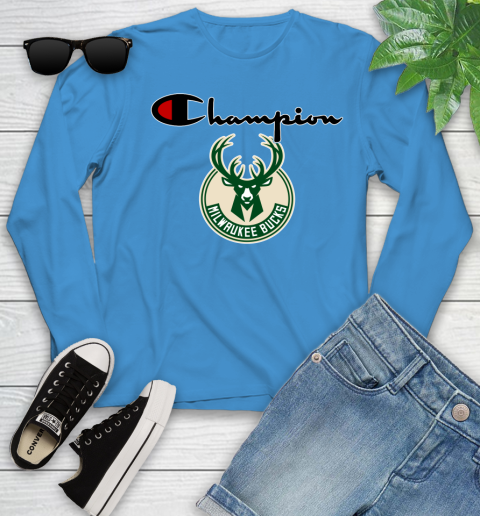 NBA Basketball Milwaukee Bucks Champion Shirt Youth Long Sleeve 5