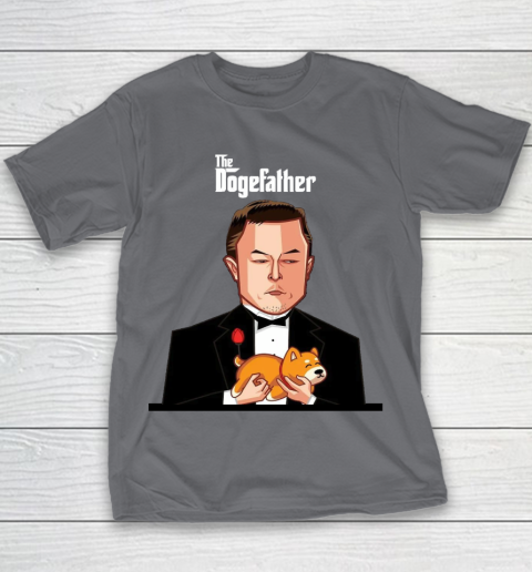 Dogecoin The DogeFather Funny Youth T-Shirt 5