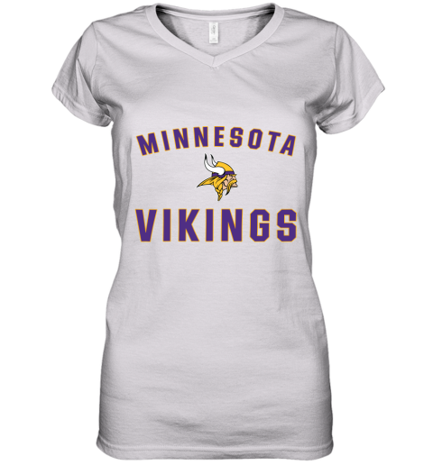 Minnesota Vikings NFL Line Gray Victory Women's V-Neck T-Shirt