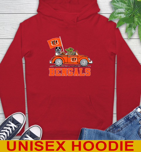 NFL Football Cincinnati Bengals Darth Vader Baby Yoda Driving Star Wars Shirt Hoodie 10