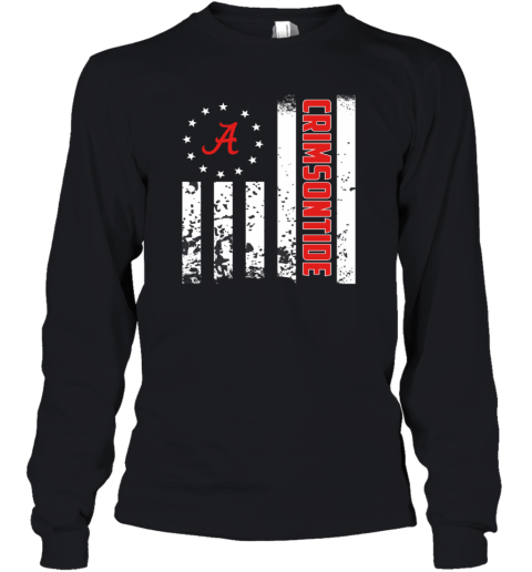 Alabama Crimson Tide American Flag Youth Long Sleeve