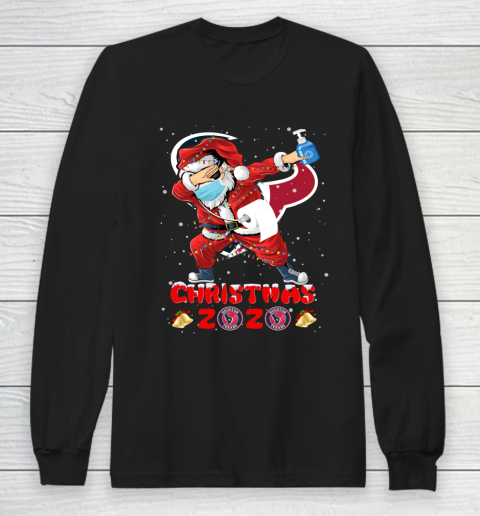 Houston Texans Funny Santa Claus Dabbing Christmas 2020 NFL Long Sleeve T-Shirt
