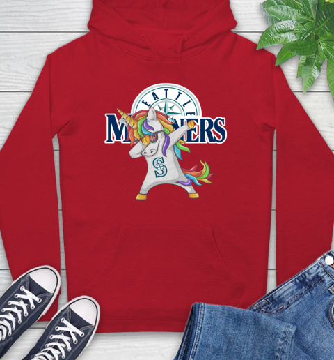 Seattle Mariners MLB Baseball Funny Unicorn Dabbing Sports Hoodie 10