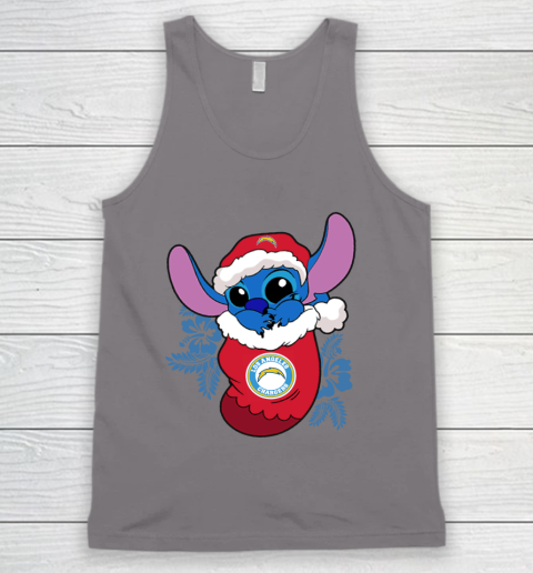 Los Angeles Chargers Christmas Stitch In The Sock Funny Disney NFL Tank Top 7