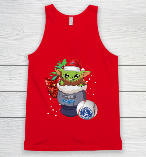 Los Angeles Dodgers Christmas Baby Yoda Star Wars Funny Happy MLB Tank Top 6