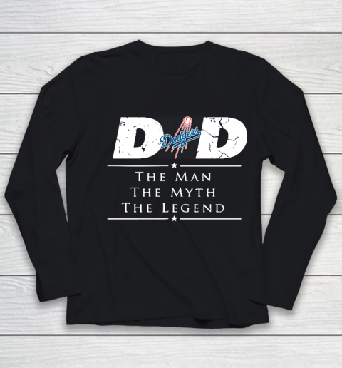 Los Angeles Dodgers MLB Baseball Dad The Man The Myth The Legend Youth Long Sleeve