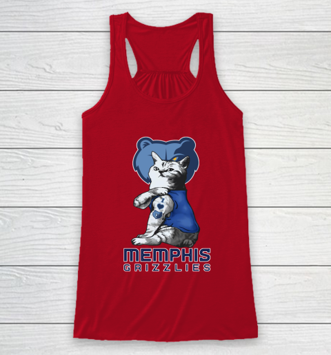 NBA Basketball My Cat Loves Memphis Grizzlies Racerback Tank 4