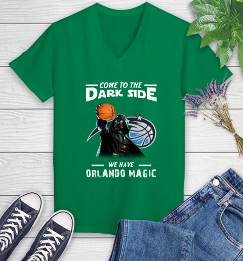 NBA Come To The Dark Side We Have Orlando Magic Star Wars Darth Vader Basketball Women's V-Neck T-Shirt 5
