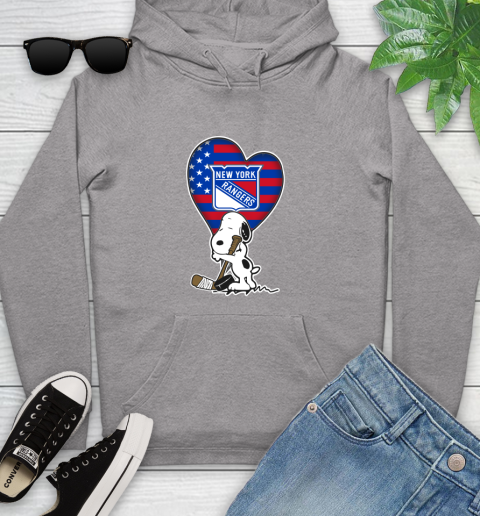 New York Rangers NHL Hockey The Peanuts Movie Adorable Snoopy Youth Hoodie 6