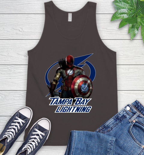 NHL Captain America Thor Spider Man Hawkeye Avengers Endgame Hockey Tampa Bay Lightning Tank Top 7