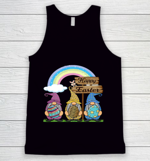 Gnome Easter Shirt Women Leopard Print Easter Egg Teen Girls Tank Top